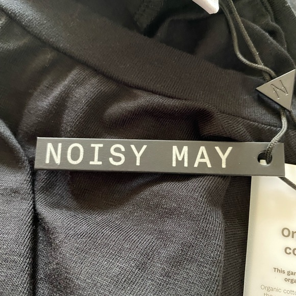 Noisy May Black Kerry Short Sleeve Babydoll Organic Cotton Dress Size Small - Picture 4 of 5